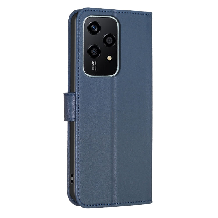 For Honor 200 Lite EU Version Four-leaf Embossed Leather Phone Case(Blue)