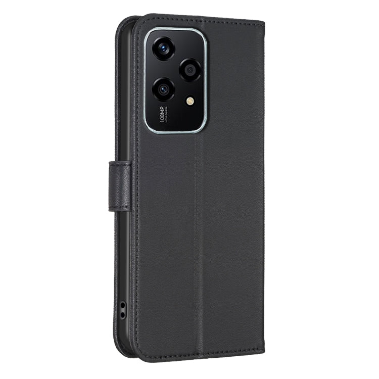 For Honor 200 Lite EU Version Four-leaf Embossed Leather Phone Case(Black)