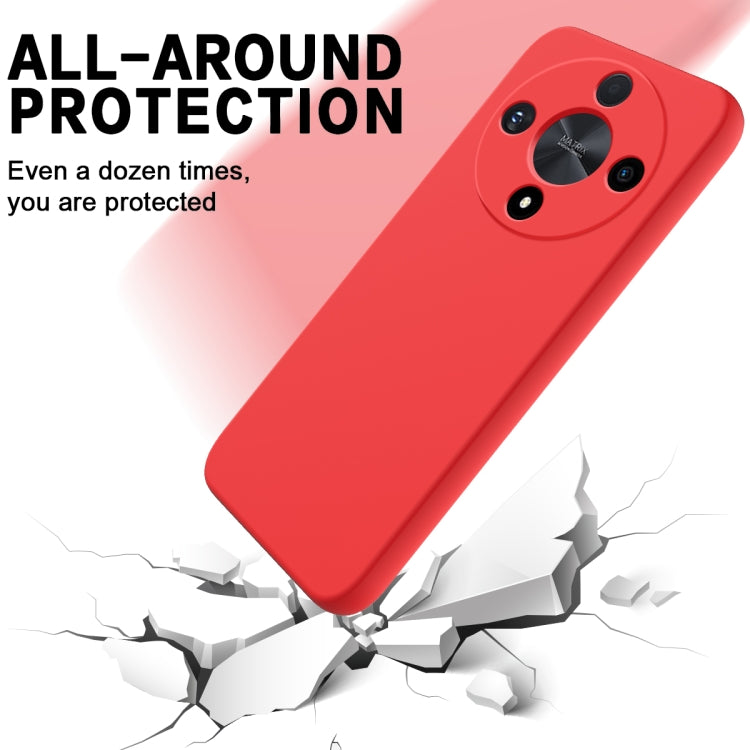 For Honor X9b Solid Color Liquid Silicone Dropproof Full Coverage Protective Case(Red)