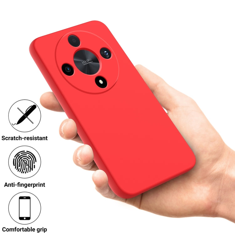 For Honor X9b Solid Color Liquid Silicone Dropproof Full Coverage Protective Case(Red)