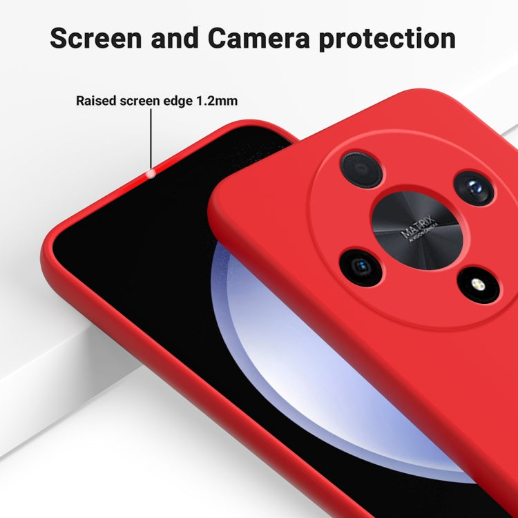 For Honor X9b Solid Color Liquid Silicone Dropproof Full Coverage Protective Case(Red)