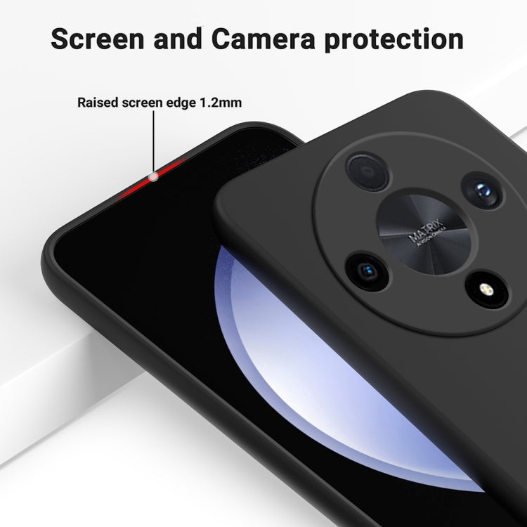 For Honor X9b Solid Color Liquid Silicone Dropproof Full Coverage Protective Case(Black)