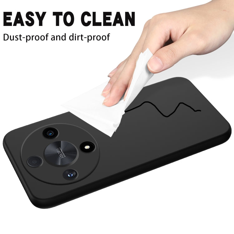 For Honor X9b Solid Color Liquid Silicone Dropproof Full Coverage Protective Case(Black)