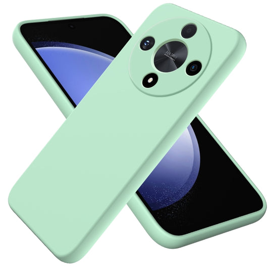 For Honor X9b Solid Color Liquid Silicone Dropproof Full Coverage Protective Case(Green)