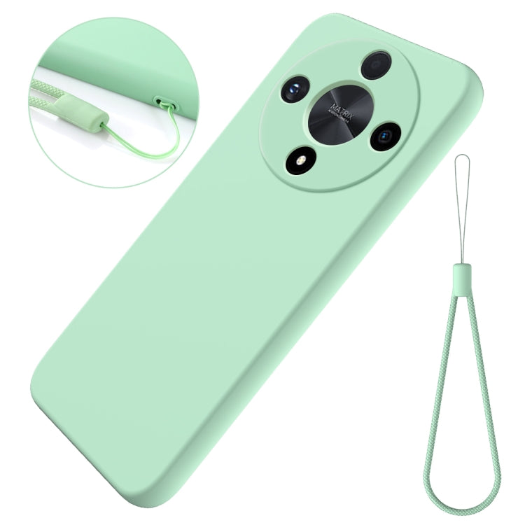 For Honor X9b Solid Color Liquid Silicone Dropproof Full Coverage Protective Case(Green)