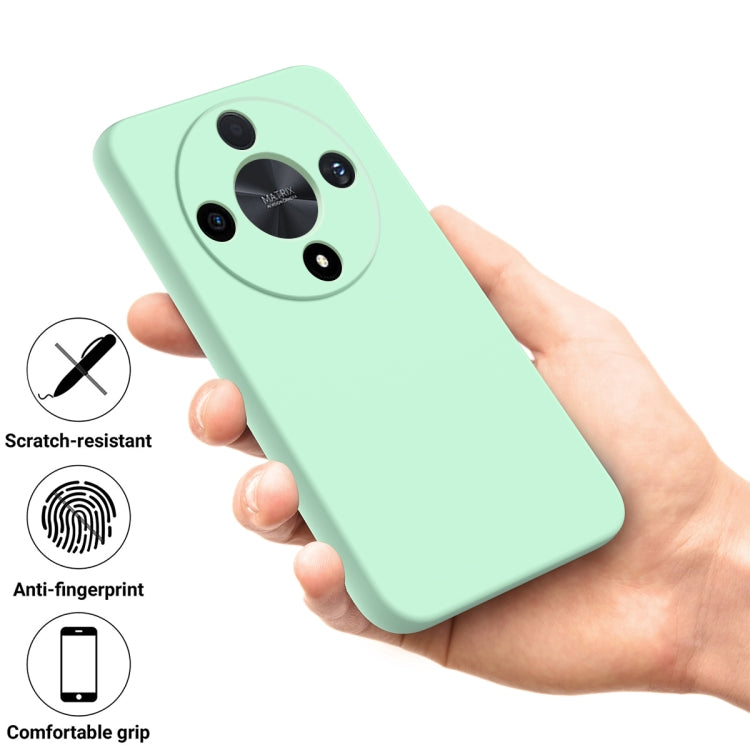For Honor X9b Solid Color Liquid Silicone Dropproof Full Coverage Protective Case(Green)
