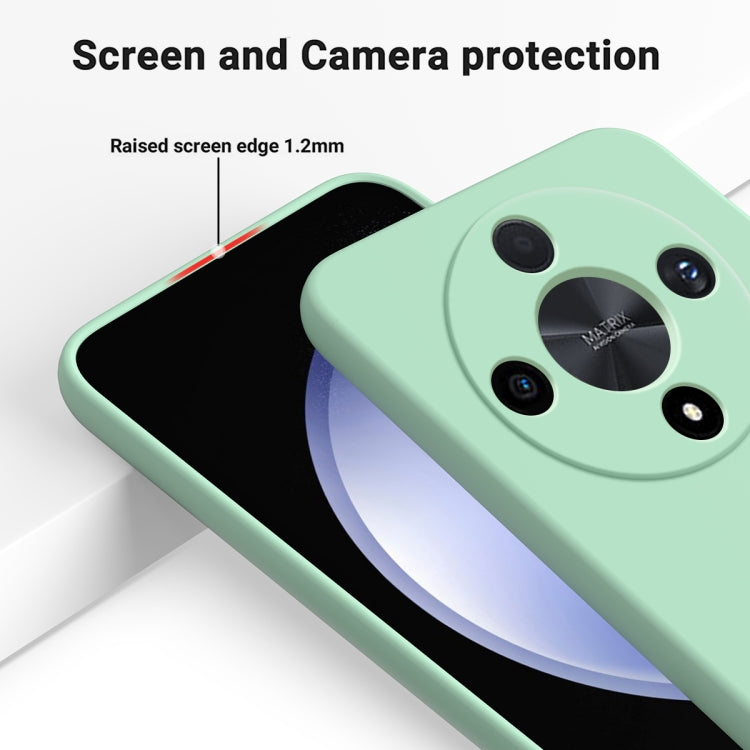 For Honor X9b Solid Color Liquid Silicone Dropproof Full Coverage Protective Case(Green)