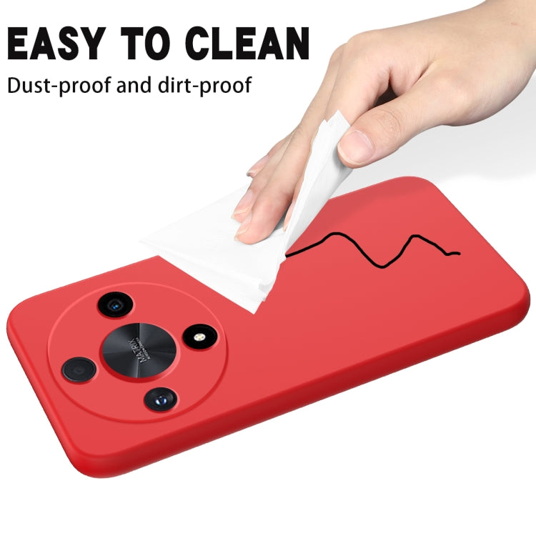 For Honor Magic 6 Lite Solid Color Liquid Silicone Dropproof Full Coverage Protective Case(Red)
