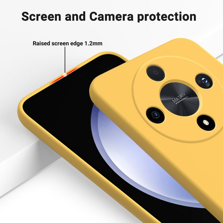 For Honor Magic 6 Lite Solid Color Liquid Silicone Dropproof Full Coverage Protective Case(Yellow)