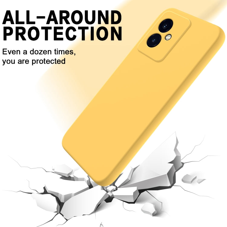 For Honor 100 Solid Color Liquid Silicone Dropproof Full Coverage Protective Case(Yellow)