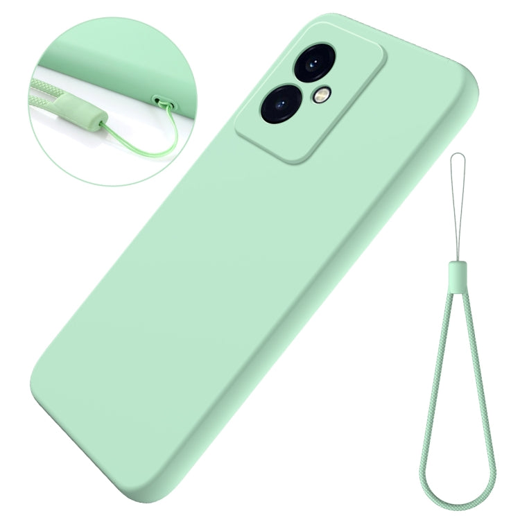 For Honor 100 Solid Color Liquid Silicone Dropproof Full Coverage Protective Case(Green)
