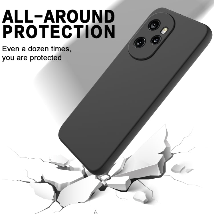 For Honor 100 Pro Solid Color Liquid Silicone Dropproof Full Coverage Protective Case(Black)