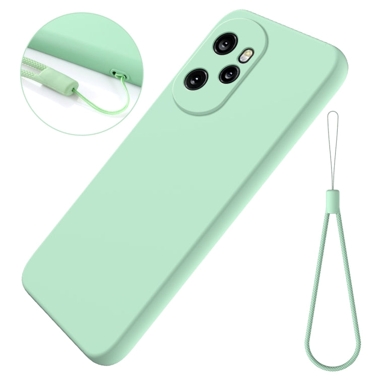For Honor 100 Pro Solid Color Liquid Silicone Dropproof Full Coverage Protective Case(Green)