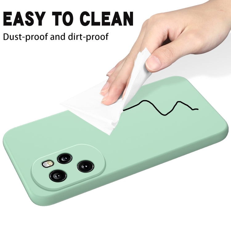 For Honor 100 Pro Solid Color Liquid Silicone Dropproof Full Coverage Protective Case(Green)