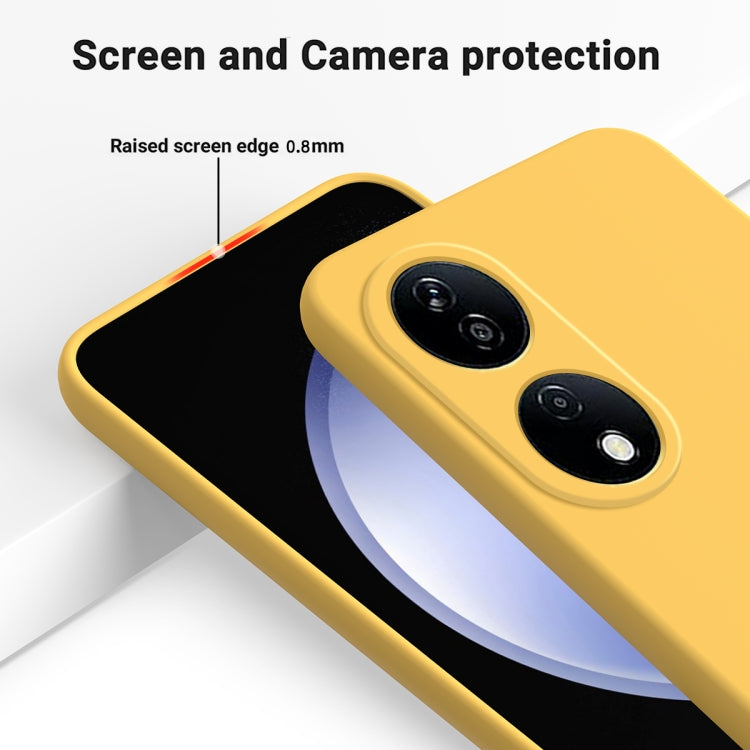 For Honor X7b/Play 50 Plus Solid Color Liquid Silicone Dropproof Full Coverage Protective Case(Yellow)