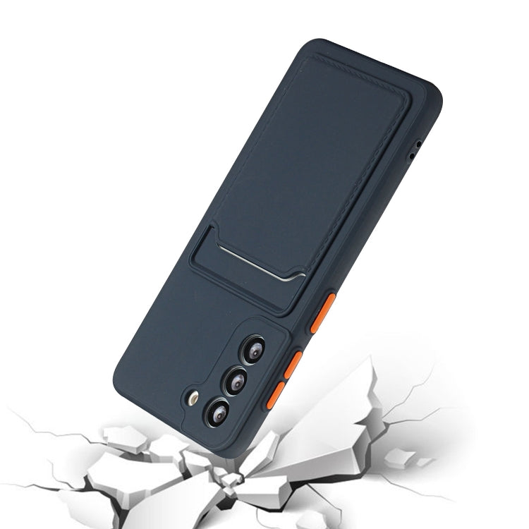 For Samsung Galaxy S24 Card Slot Design Shockproof TPU Phone Case(Dark Blue)