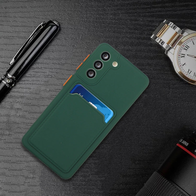 For Samsung Galaxy S24 Card Slot Design Shockproof TPU Phone Case(Dark Green)