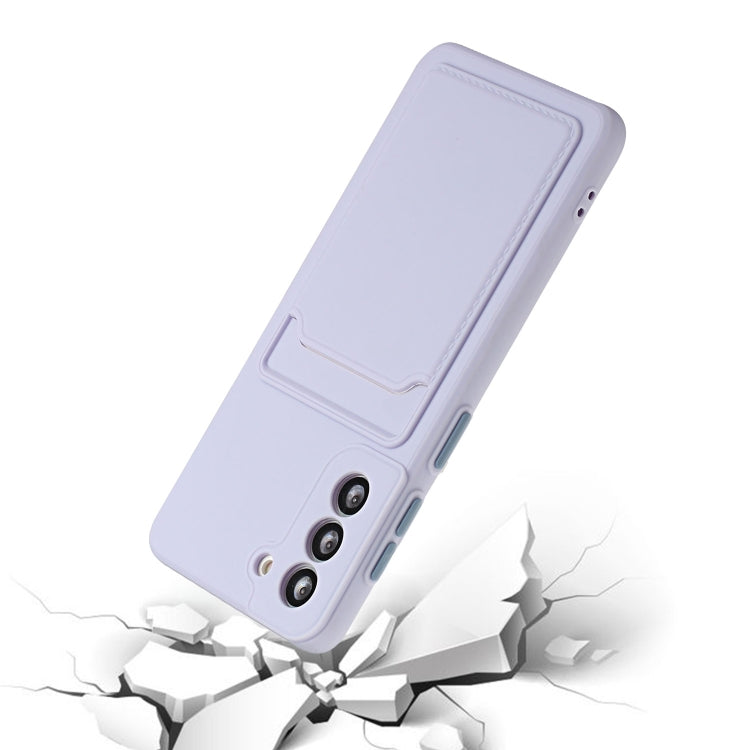 For Samsung Galaxy S24 Card Slot Design Shockproof TPU Phone Case(Purple)