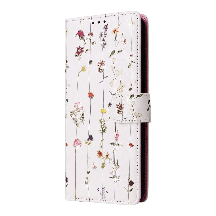 For Samsung Galaxy S24 5G Bronzing Painting RFID Leather Case(Dreid Flower World)