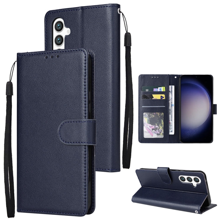 For Samsung Galaxy S24 5G 3-Card Slots Multifunctional Leather Phone Case(Blue)