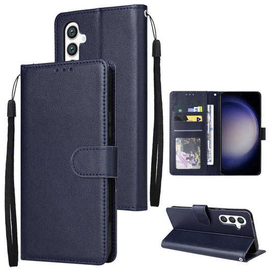 For Samsung Galaxy S24 5G 3-Card Slots Multifunctional Leather Phone Case(Blue)