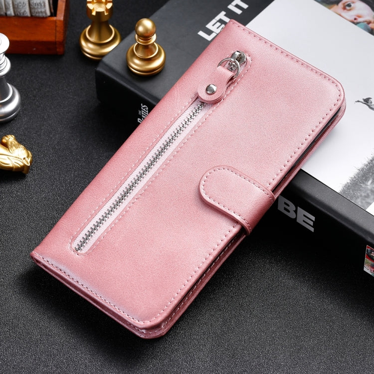 For Honor X8b Fashion Calf Texture Zipper Leather Phone Case(Rose Gold)