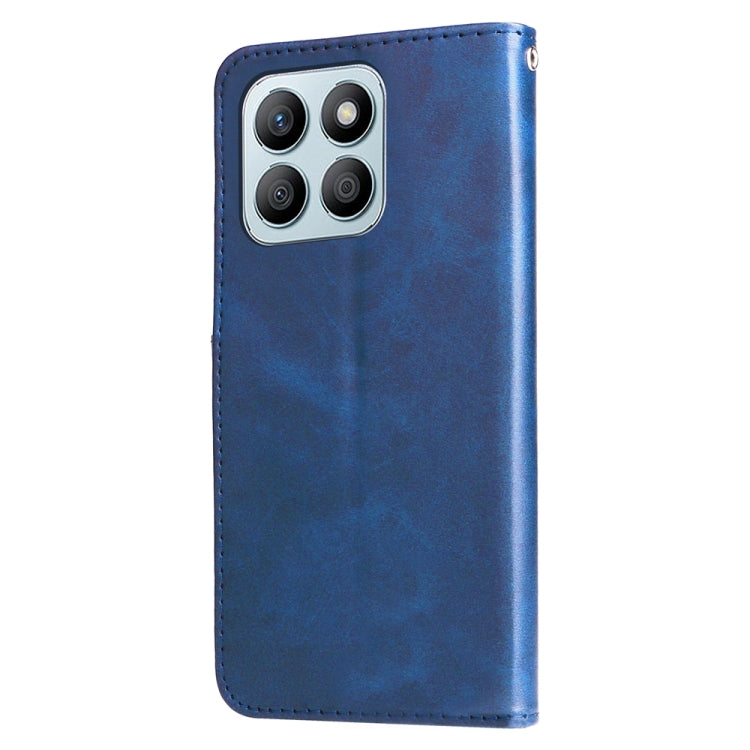 For Honor X8b Fashion Calf Texture Zipper Leather Phone Case(Blue)