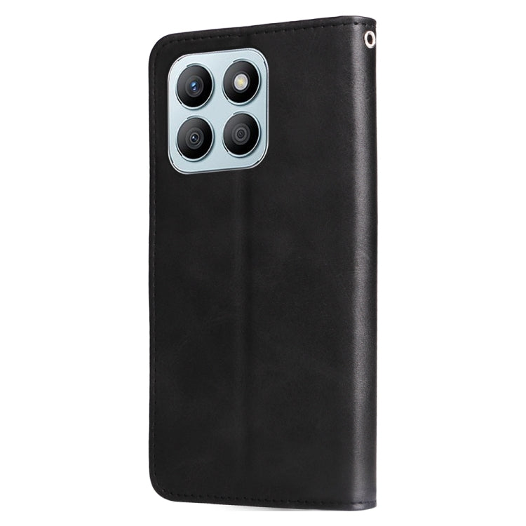 For Honor X8b Fashion Calf Texture Zipper Leather Phone Case(Black)