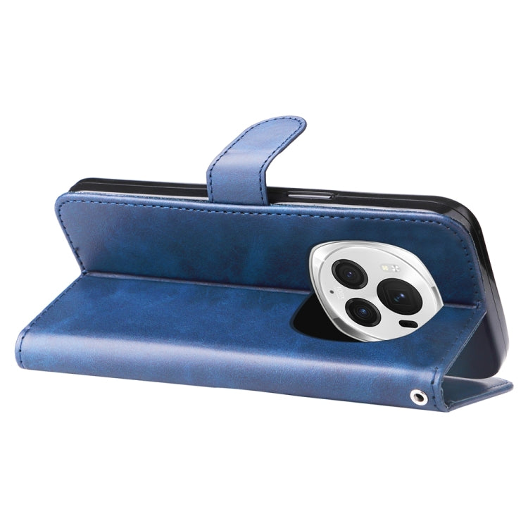 For Honor Magic6 Pro Fashion Calf Texture Zipper Leather Phone Case(Blue)