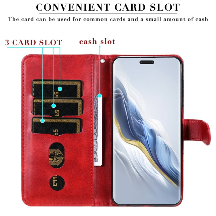 For Honor Magic6 Pro Fashion Calf Texture Zipper Leather Phone Case(Red)