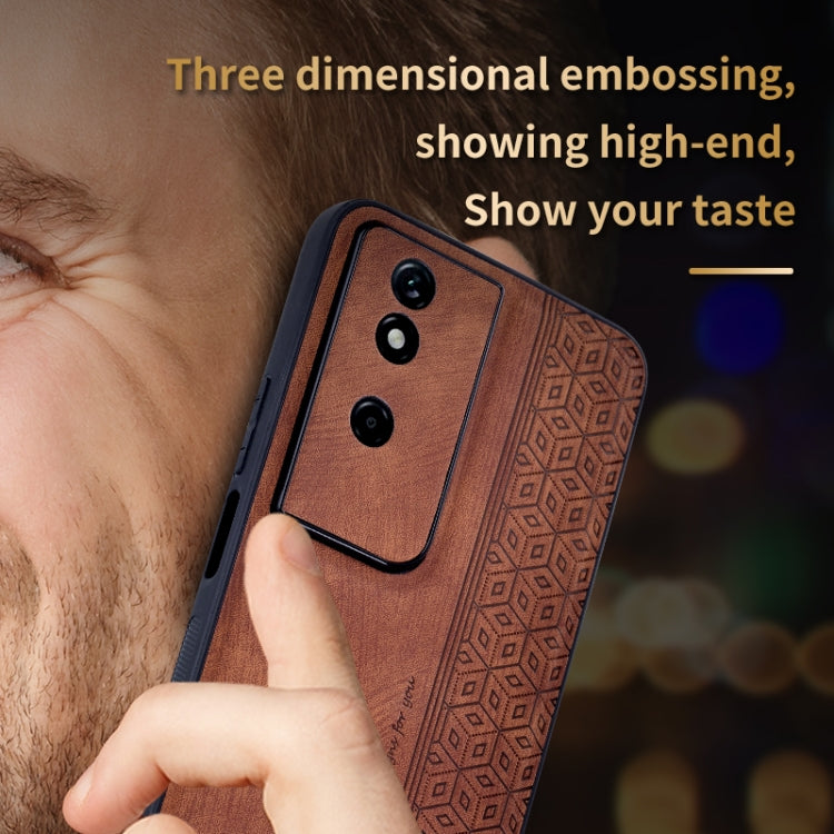 For Honor Play 50 Plus AZNS 3D Embossed Skin Feel Phone Case(Brown)