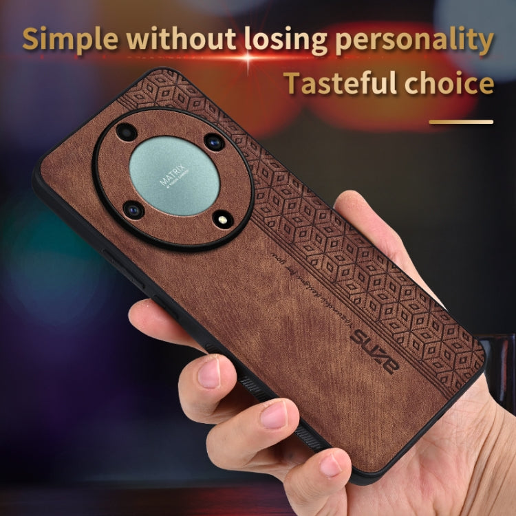 For Honor X9b AZNS 3D Embossed Skin Feel Phone Case(Purple)