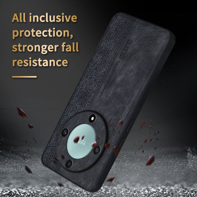 For Honor X9b AZNS 3D Embossed Skin Feel Phone Case(Brown)