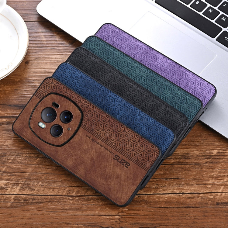 For Honor Magic6 Pro AZNS 3D Embossed Skin Feel Phone Case(Brown)