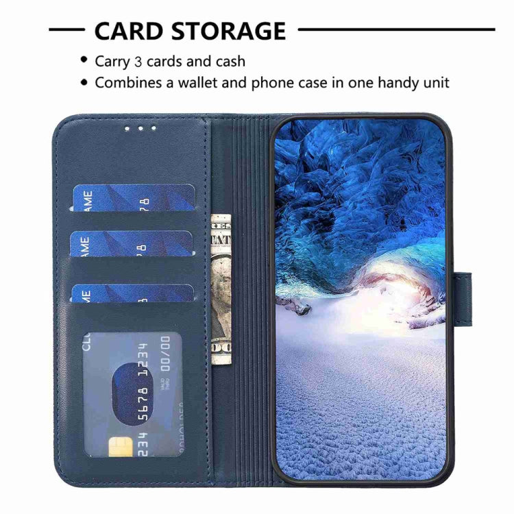 For Samsung Galaxy S24 5G Four-leaf Embossed Leather Phone Case(Blue)
