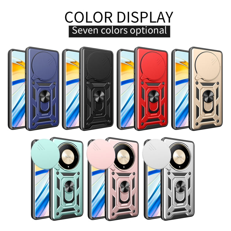 For Honor X9b Sliding Camera Cover Design TPU+PC Phone Case(Gold)