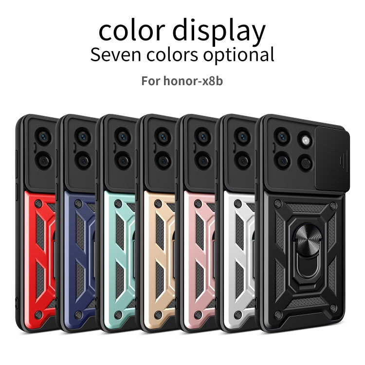 For Honor X8b Sliding Camera Cover Design TPU+PC Phone Case(Blue)