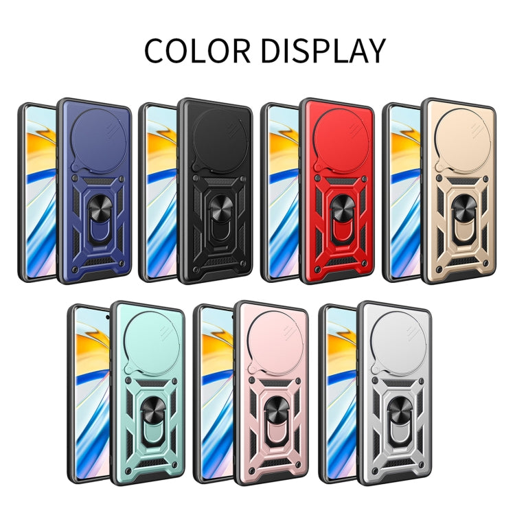 For Honor Magic6 Pro Sliding Camera Cover Design TPU+PC Phone Case(Blue)
