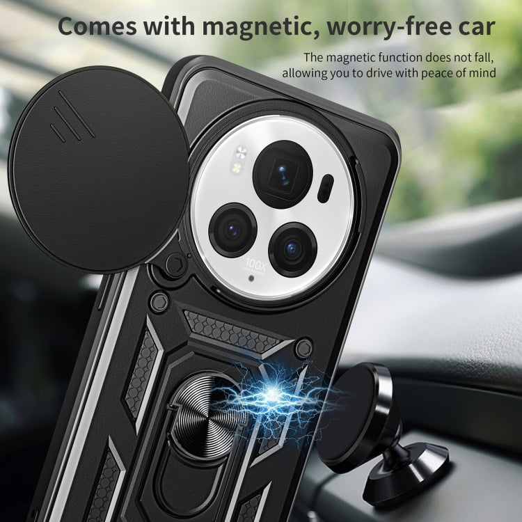 For Honor Magic6 Pro Sliding Camera Cover Design TPU+PC Phone Case(Blue)