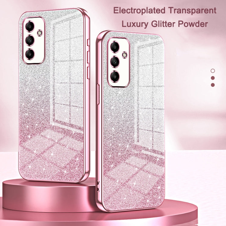 For Samsung Galaxy S24 5G Gradient Glitter Powder Electroplated Phone Case(Silver)