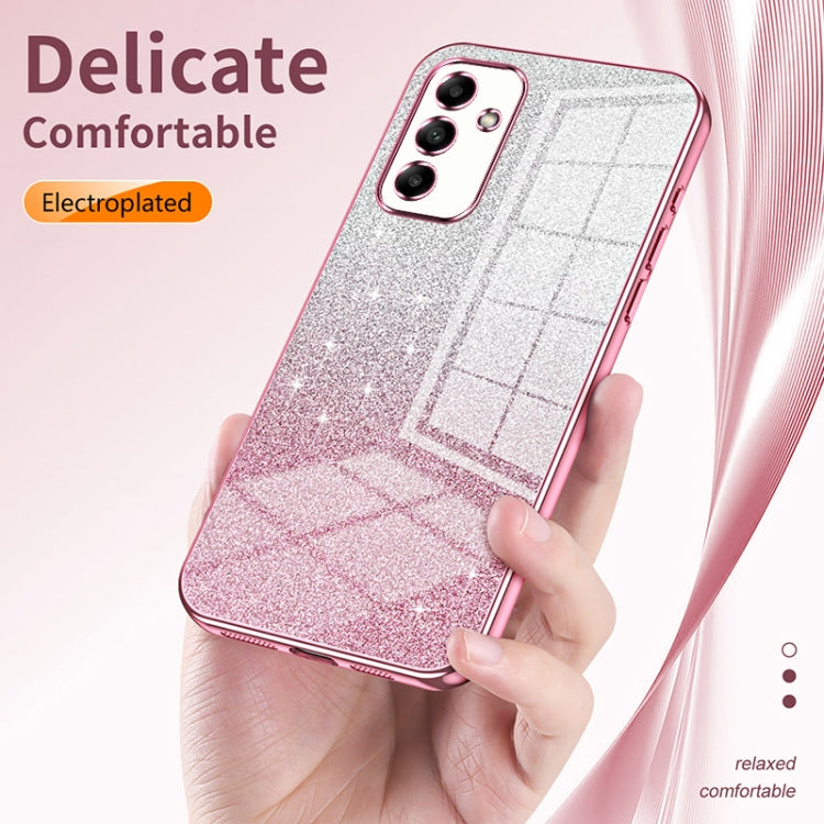 For Samsung Galaxy S24 5G Gradient Glitter Powder Electroplated Phone Case(Silver)