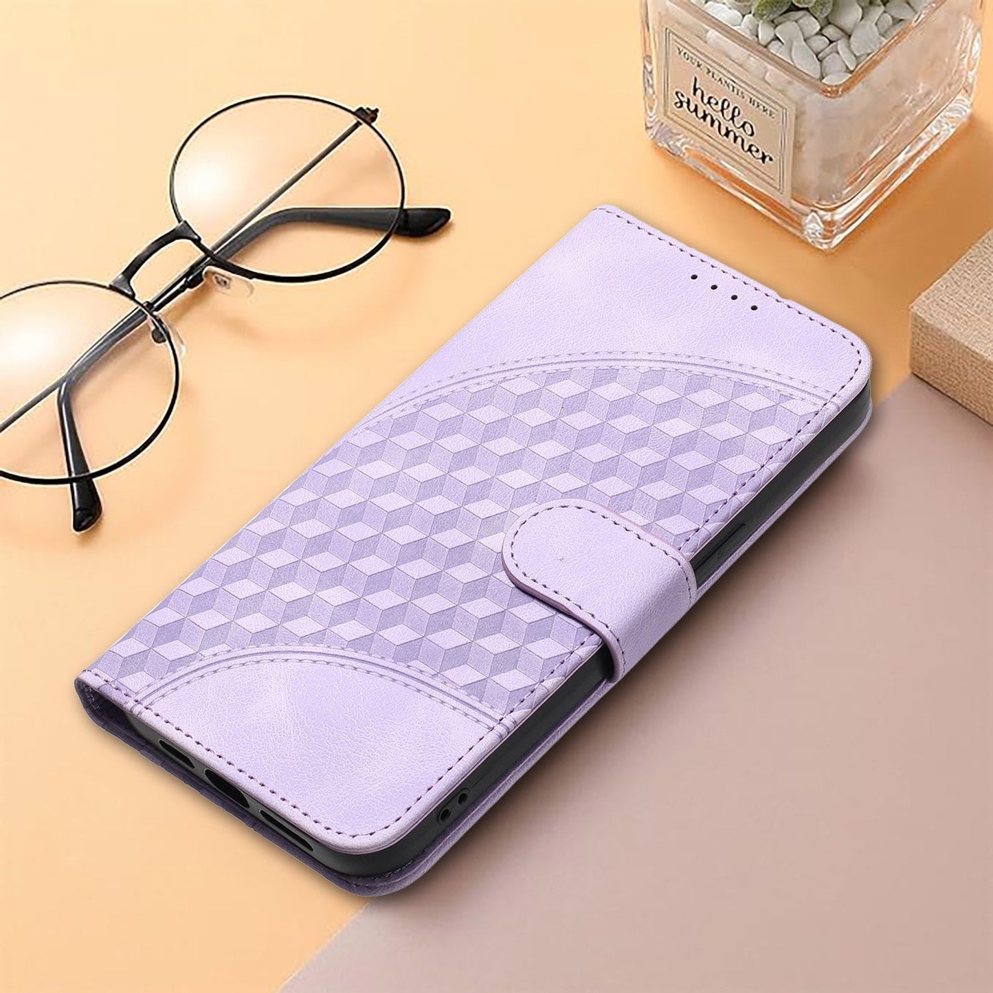 For iPhone 16e YX0060 Elephant Head Embossed Phone Leather Case with Lanyard(Light Purple)