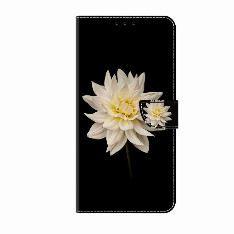 For Samsung Galaxy S24 5G Crystal 3D Shockproof Protective Leather Phone Case(White Flower)