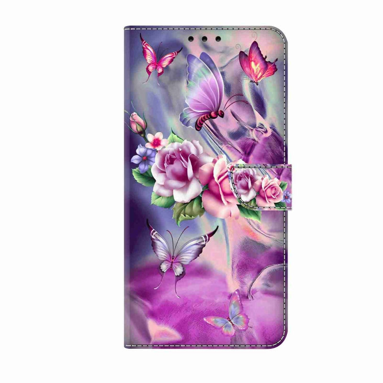 For Samsung Galaxy S24 5G Crystal 3D Shockproof Protective Leather Phone Case(Butterfly)