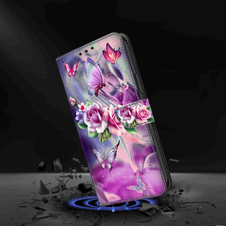 For Samsung Galaxy S24 5G Crystal 3D Shockproof Protective Leather Phone Case(Butterfly)