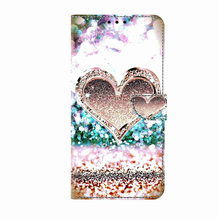 For Honor Magic5 Pro Crystal 3D Shockproof Protective Leather Phone Case(Pink Diamond Heart)