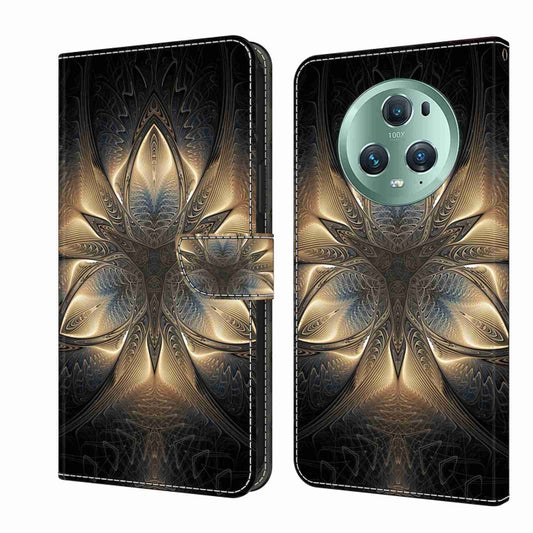 For Honor Magic5 Pro Crystal 3D Shockproof Protective Leather Phone Case(Luminous Building)