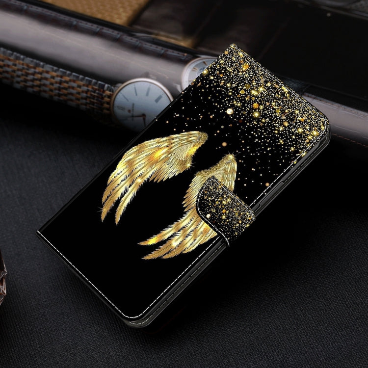 For Honor Magic6 Lite Crystal 3D Shockproof Protective Leather Phone Case(Golden Wings)