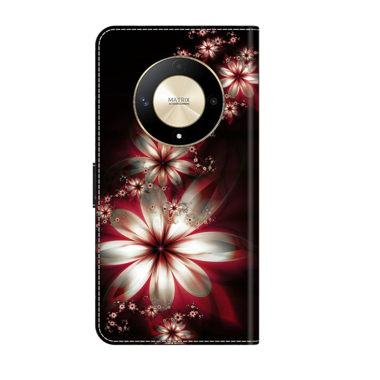 For Honor Magic6 Lite Crystal 3D Shockproof Protective Leather Phone Case(Fantastic Flower)