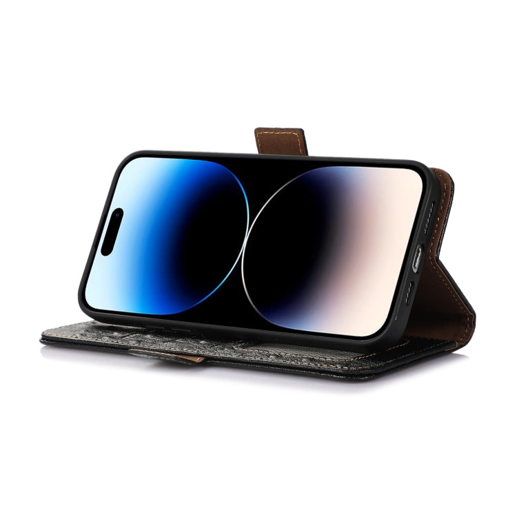 For Honor 100 5G Ostrich Pattern Genuine Leather RFID Phone Case(Black)